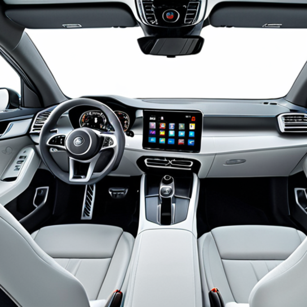 **

"Modern car interior, showcasing a futuristic dashboard with large, high-resolution displays replacing traditional gauges. The scene should depict a driver engaging with the infotainment system, possibly watching a movie or video, highlighting the entertainment options available in a Level 3 autonomous vehicle. The seats are comfortable and adjustable, promoting a relaxed posture. The overall style is sleek and technologically advanced, appealing to a German automotive aesthetic."

**