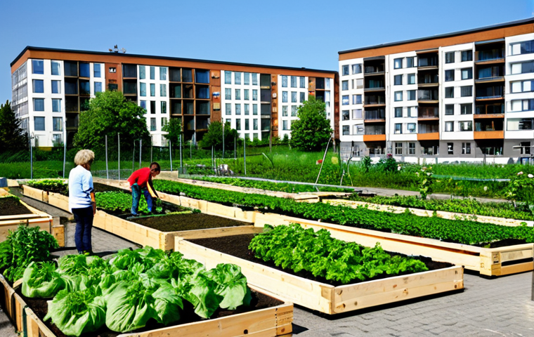 Urban Agriculture on Former Parking Lot**

"A vibrant urban garden thriving on a repurposed parking lot in a modern German city. Raised garden beds overflow with tomatoes, lettuce, and herbs. Fully clothed people are tending to the garden, interacting, and harvesting. Buildings in the background. Bright daylight. Perfect anatomy, correct proportions, natural pose, well-formed hands, proper finger count, natural body proportions, professional photography, high quality, safe for work, appropriate content, fully clothed, modest, family-friendly."

**