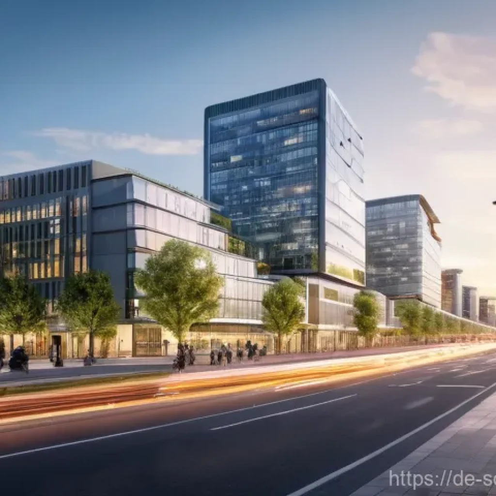 자율주행 도시의 교통 혼잡 완화 전략 - Future Commute in a German Smart City**
"A wide-angle, photorealistic shot of a bustling, yet harmo...