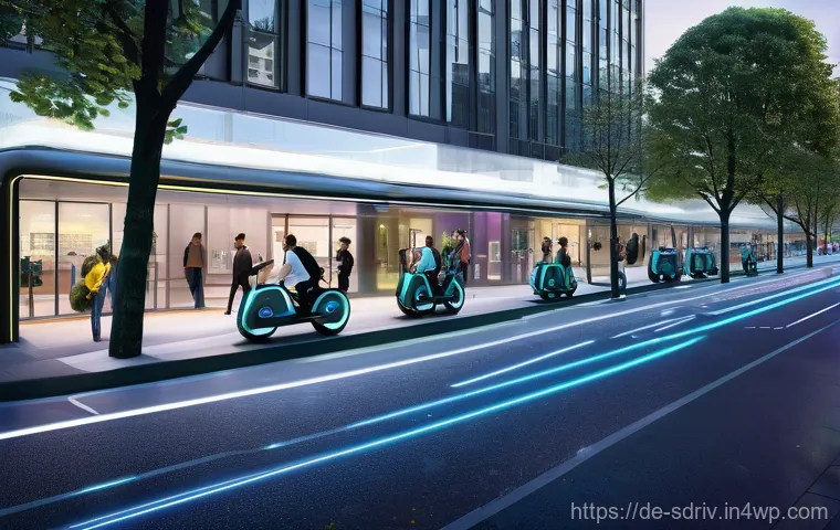 자율주행 도시의 대기오염 저감 방안 - **Prompt:** A serene, futuristic German city street on a bright day, showcasing the harmonious integ...