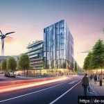 자율주행 도시의 인프라 구축 비용 분석 - A futuristic German cityscape showcasing a smart urban environment with interconnected autonomous ve...