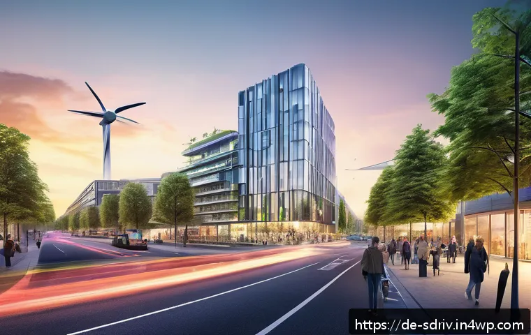 자율주행 도시의 인프라 구축 비용 분석 - A futuristic German cityscape showcasing a smart urban environment with interconnected autonomous ve...